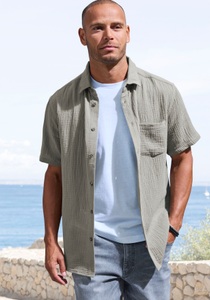 Beachtime Kurzarmhemd »Regular fit«, Kurzarm, Freizeithemd aus Musselin-Ware