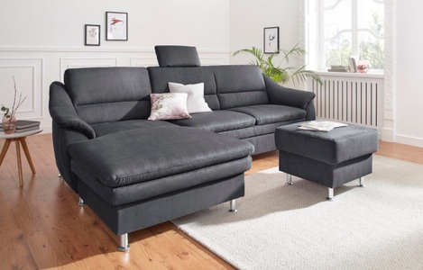 SIT&MORE, sit&more Ecksofa, sit&more Ecksofa »Cardoso L-Form« mit Federkern, wahlweise mit Bettfunktion