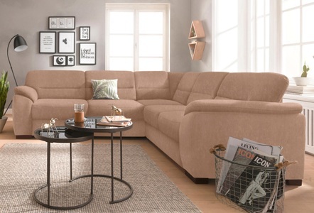 SIT&MORE, sit&more Ecksofa, sit&more Ecksofa »Montego L-Form«, wahlweise mit Bettfunktion und Schubkasten