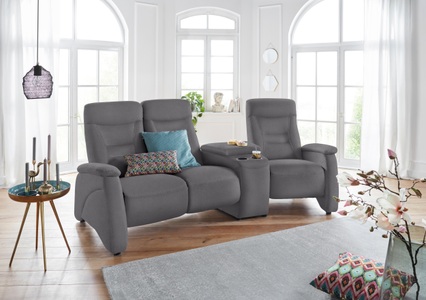 exxpo - sofa fashion, exxpo - sofa fashion 3-Sitzer, exxpo - sofa fashion 3-Sitzer »Ascoli, Kinosofa mit hohem Sitzkomfort, bequeme Armlehnen«, inkl. Relaxfunktion, Ablage und Staufach, hohe Rückenlehne