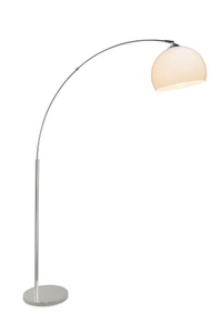 Brilliant, Stehlampe Halogen E27 60 W EEK: abhängig v. Leuchtmittel (A++ - E) Brilliant Vessa 92940/75 Chrom, Weiß, Brilliant Bogenlampe »Vessa«, 1 flammig, Leuchtmittel E27 ohne Leuchtmittel, Stehlampe 1,7m chrom/weiss