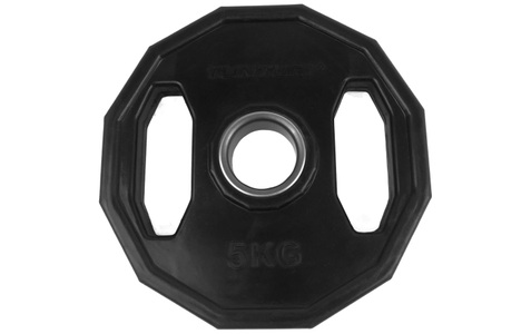 Tunturi, Tunturi - Gummierte 5 kg Hantelscheibe 50 mm Schwarz, Tunturi - Gummierte 5 kg Hantelscheibe 50 mm,