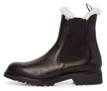 TAMARIS, Tamaris Chelseaboots, mit Fellimitat am Schaftrand, 