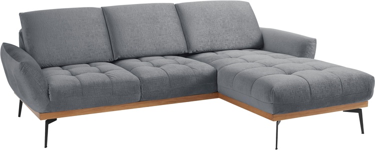 Guido Maria Kretschmer Home&Living, Guido Maria Kretschmer Home&Living Ecksofa »Palíc«, exxpo - sofa fashion Ecksofa »Palic, inkl. Rückenverstellung, bequem, elegant, Breite 245cm, L-Form« vom Sofa zum Hochlehner. Hohe Füsse und Holzblende als Designmerkmal