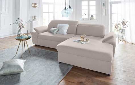 exxpo - sofa fashion, exxpo - sofa fashion Ecksofa, wahlweise mit Bettfunktion und Bettkasten, exxpo - sofa fashion Ecksofa »Kyoto, inkl. Kopfteil- und Armteilverstellung, hoher Sitzkomfort«, wahlweise mit Bettfunktion und Bettkasten, hochwertige Bezüge, L-Form