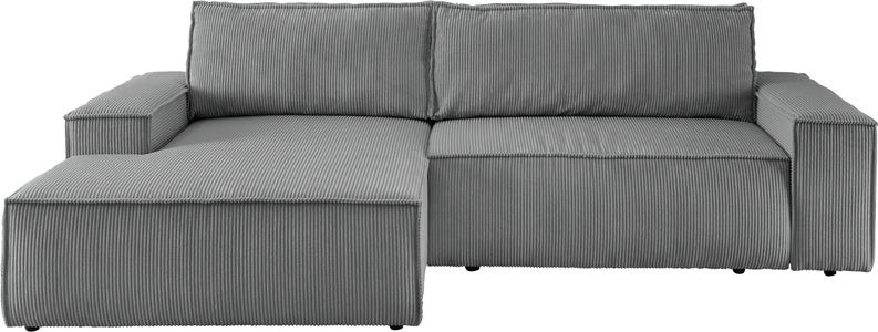 PREMIUM COLLECTION BY HOME AFFAIRE, Premium collection by Home affaire Ecksofa »SHERWOOD«, mit Bett-Funktion (Liegefläche 210x136 cm), Bettkasten, mit 2 losen Rückenkissen, hochwertiger Cord-Bezug, Home affaire Ecksofa SHERWOOD Schlafsofa 267 cm, L-Form, Schlaffunktion mit Bettkasten (210x136 cm), Cord, Vintage, Samtvelours