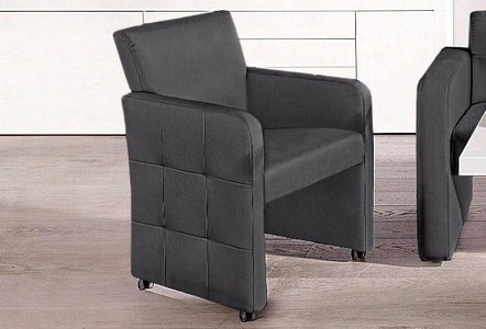 exxpo - sofa fashion, exxpo - sofa fashion Sessel »Barista«, Breite 61 cm, exxpo - sofa fashion Sessel »Barista, Loungesessel auf Rollen mit hoher Bodenfreiheit«, schmale Armlehnen, Gesamtbreite ca. 61 cm, Komfortsitzhöhe ca. 49cm