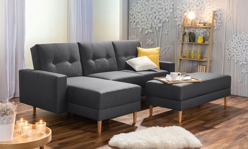 MAX WINZER, Max Winzer® Schlafsofa mit Recamiere »Just Chill« mit Rückenverstellung, inklusive Stauraumhocker, Max Winzer® Ecksofa »Just Chill« Schlafsofa mit Recamiere, Rückenverstellung, inklusive Stauraumhocker