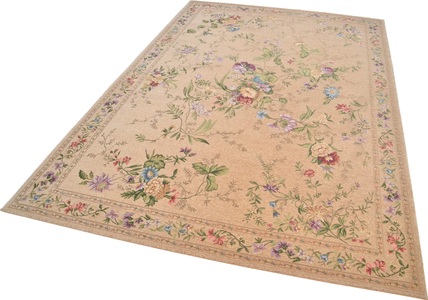 THEKO, Teppich, »Flomi Sagrini«, THEKO, rechteckig, Höhe 3 mm, maschinell gewebt, THEKO Teppich »Flomi Sagrini«, rechteckig, 4 mm Höhe, Flachgewebe, Pastell-Farben, Blumen Design
