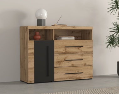INOSIGN Kommode »Roger,Breite 120cm, moderne Anrichte mit 3 Schubladen«, Sideboard mit viel Stauraum, Masse 120x92x38,5 (B/H/T)