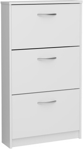 FMD, FMD Schuhschrank mit 3 Kippfächern Weiß, FMD Schuhschrank »Step 3«, Breite 58,5 cm, Tief 17 cm, mit 3 Klappen, Schuhkipper