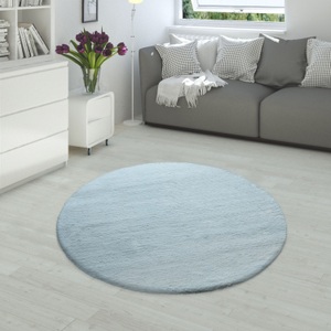 Paco Home Fellteppich »Rabbit 780«, rund, 25 mm Höhe, Kunstfell, Kaninchenfell-Haptik, seidenweich - ein echter Kuschelteppich, Uni-Farben, ideal im Wohnzimmer & Schlafzimmer