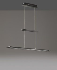 XXXLutz, XXXLutz Led-hängeleuchte 135/9/80-150 cm , 60457 , Schwarz, Chromfarben , Metall, Glas , 9x80-150x135 cm , satiniert , 003151064302, Fischer & Honsel LED-HÄNGELEUCHTE 135/9/80-150 cm , 60457 , Schwarz, Chromfarben , Metall, Glas , 9x80-150 cm , satiniert , höhenverstellbar, Farbtemperaturwechsler , 003151064302