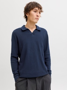 JACK & JONES, Jack & Jones Polokragenpullover "JPRBLURILEY KNIT SPLIT NECK LS SN"