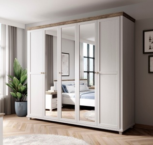 INOSIGN, INOSIGN Drehtürenschrank »Evora«, mit Spiegel, Home affaire Drehtürenschrank »Evora, Landhausschrank in 3 verschieden Grössen, Türen mit Soft- Close«, Kleiderschrank mit Spiegel, aus FSC®-zertifiziertem Holzwerkstoff