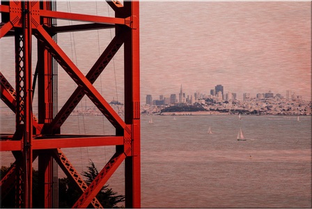undefined, Alu-Dibond-Druck »Vor den Toren von San Francisco«, Wall-Art Metallbild »Vor den Toren von San Francisco«, Autos, 60/40 cm