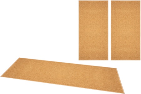 BT CARPET, Bettumrandung »Casual« BT Carpet, Höhe 4 mm, HANSE Home Bettumrandung »Casual«, (3 tlg.), Bettvorleger, 3-teiliger Läufer Set, Unifarben, Kurzflor, Bettläufer