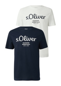 s.Oliver T-Shirt, (2 tlg.), mit grossen Logo-Print, im 2er Pack