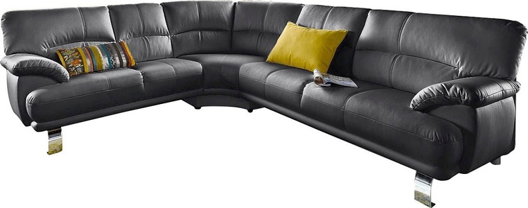 TRENDMANUFAKTUR, TRENDMANUFAKTUR Ecksofa, mit langem Schenkel, TRENDMANUFAKTUR Ecksofa »Cecilia in italienischem Design, modern und komfortabel, L-Form«, bequeme Armlehnen, mit langem Schenkel