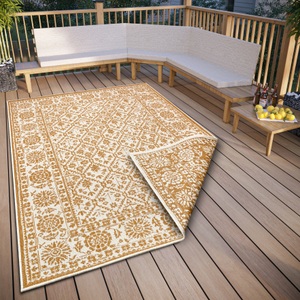 NORTHRUGS, NORTHRUGS Teppich »Curacao«, rechteckig, In-und Outdoor geeignet, Robust, Pflegeleicht, Flachgewebe, Wendbar, NORTHRUGS Teppich »Curacao«, rechteckig, 5 mm Höhe, In-& Outdoor, Läufer, Wetterfest, Balkon, Wohnzimmer, Wasserfest