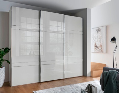 Wiemann, WIEMANN Schwebetürenschrank »Rialto«, WIEMANN Schwebetürenschrank »Rialto«, hochwertige Glasfront mit Querriegeln