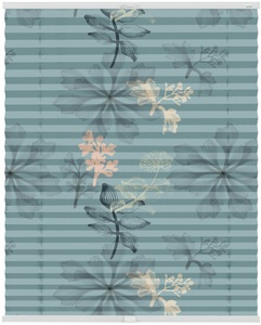 LICHTBLICK, LICHTBLICK Plissee »Plissee Klemmfix, ohne Bohren, blickdicht, Aqua Floral - Blau«, LICHTBLICK ORIGINAL Plissee »Plissee Klemmfix, ohne Bohren, blickdicht, Aqua Floral - Blau«, blickdicht, freihängend