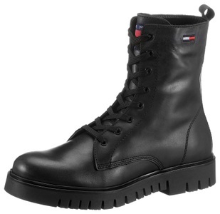 TOMMY JEANS, Tommy Jeans Schnürboots »TOMMY JEANS LACE UP WMNS BOOT«, im monochromen Look, 
