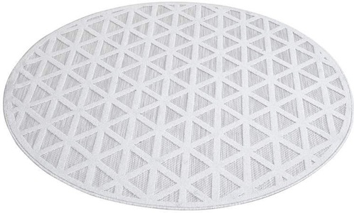 Carpet City, Carpet City Teppich »Santorini«, rund, 5 mm Höhe, 3D-Effekt, für Wohnzimmer, Flur, Küche, Wintergarten, Balkon, Wetterfest & UV-beständig, Carpet City Teppich »In-& Outdoorteppich Santorini 446, 3D-Effekt, Geo-Muster«, rund, 5 mm Höhe, Wetterfest & UV-beständig für Terrasse, Balkon, Küche, Flur