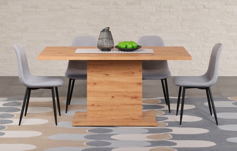 Trendteam, Home affaire Esstisch »Ambres«, (1 St.), matt, Masse (BxHxT): 160x76x80 cm, Wohnzimmer Tisch, eckig, Eiche, Home affaire Esstisch »Ambres«, Säulentisch passend für 6 Personen - (B/T/H) 160/80/76 cm
