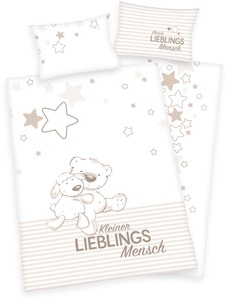 HERDING, HERDING Bettwäsche Kleiner Lieblingsmensch GOTS 100x135 cm, Herding Heimtextil Baby Best BIO-Bettwäsche Lieblingsmensch