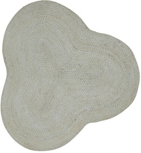 carpetfine, carpetfine Sisalteppich »Juteteppich Alia«, rechteckig, natürliches Pflanzenmaterial von Hand gewebt, Boho Style, carpetfine Teppich »Alia Juteteppich«, wolkenförmig, 10 mm Höhe, handgewebt aus Jute, Naturteppich, Sonderform blau, Boho Style, uni