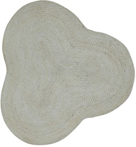 carpetfine, carpetfine Sisalteppich »Juteteppich Alia«, rechteckig, natürliches Pflanzenmaterial von Hand gewebt, Boho Style, carpetfine Teppich »Alia Juteteppich«, wolkenförmig, 10 mm Höhe, handgewebt aus Jute, Naturteppich, Sonderform blau, Boho Style, uni