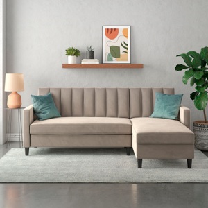 Dorel Home, Dorel Home Ecksofa mit Schlafffunktion, Recamiere mit Stauraum beidseitig montierbar, Rückenlehne 2-teilig und 3-fach verstellbar, Dorel Home Ecksofa »Celine, L-Form,« mit Bett-Funktion und Stauraum. Recamiere beidseitig montierbar
