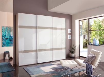 Wiemann, WIEMANN Schwebetürenschrank »Rialto«, WIEMANN Schwebetürenschrank »Rialto«, hochwertige Glasfront mit Querriegeln