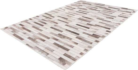 Obsession, Obsession Teppich »My Bonanza 523«, rechteckig, 5 mm Höhe, Flachgewebe, bedruckt, Patchwork Design, Felloptik, Wohnzimmer, 