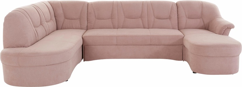 DOMO collection, DOMO collection Wohnlandschaft, DOMO collection Wohnlandschaft »Sarafina, zeitlos und komfortabel, optional mit Federkern, U-Form« wahlweise mit Bettfunktion