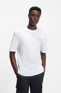 HUGO T-Shirt Regular Fit, Rückdruck, Rundhalsausschnitt
