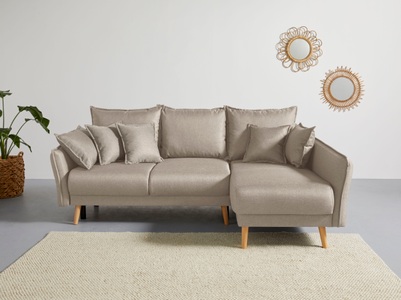 ANDAS, andas Ecksofa »Granbo«, incl. Bettfunktion und Bettkasten, Federkern-Polsterung, Seitentasche im Armteil, Home affaire Ecksofa »Granbo L-Form«, incl. Bettfunktion und Bettkasten, Federkern-Polsterung, Seitentasche