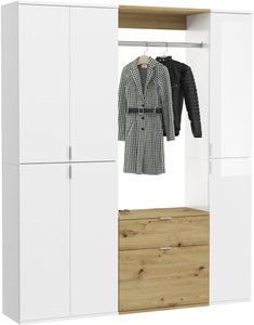 INOSIGN, INOSIGN Garderoben-Set »Trondheim«, (Set, 4 St.), Diele, Flur, Schranksystem, Garderobenmöbel, Set, Kombination, INOSIGN Garderoben-Set »Trondheim, Breite 152 cm, 5-teilig, bestehend aus:«, (Set, 4 St.), 2x Garderobenschrank, 1 Kommode, 1 Garderobenstange, 1 Ablageboden