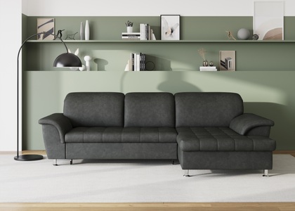 DOMO collection, DOMO collection Ecksofa »Franzi«, wahlweise mit Bettfunktion, Bettkasten und Kopfteilverstellung, frei im Raum stellbar, DOMO collection Ecksofa »Franzi Steppung im Sitzbereich B7T/H: 278/162/80 cm, L-Form« wahlweise mit Bettfunktion, Bettkasten und Kopfteilverstellung