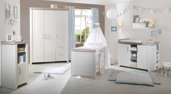 Roba, Roba Babyzimmer Set (3-tlg) Kinderzimmer »Felicia«, roba® Babyzimmer-Komplettset »Felicia«, (Set, 3 tlg., Kinderbett, Wickelkommode, Kleiderschrank), mit Kinderbett, Schrank und Wickelkommode