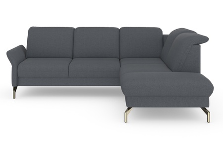 sit&more Ecksofa »Fashion«, wahlweise mit Kopfteilverstellung und Vorziehsitz, motorisch, mit satinierten Nickelfüssen