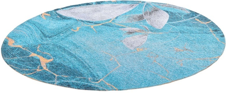 GINO FALCONE, Gino Falcone Teppich »Cosima-110«, rund, 3 mm Höhe, flachgeweber Jaquard-Teppich, mit Chenillegarn, modernes Design, Wohnzimmer, Gino Falcone Teppich »Cosima-110«, rund, 3 mm Höhe, flachgeweber Jaquard-Teppich, mit Chenillegarn, modernes Design