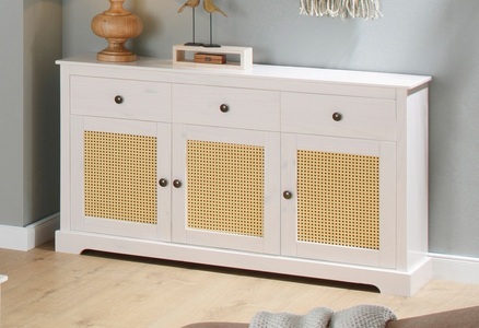 HOME AFFAIRE, Home affaire Sideboard »Linda«, aus schönem massiven Kiefernholz, mit edlen Metallgriffen, 