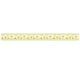 Wall-Art, Wall-Art Wandtattoo »Baby Bett Bordüre Storch Glück«, 