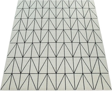 Paco Home Teppich »Brugge 224«, rechteckig, 4 mm Höhe, Flachgewebe, modernes gemetrisches Muster, In- und Outdoor geeignet, Wohnzimmer