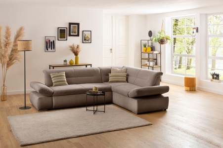 my home Ecksofa »Avesa«, Wahlweise mit Arm- und Bettfunktion, B/T/H: 275/211/80 cm