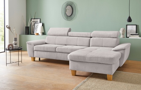 exxpo - sofa fashion, exxpo - sofa fashion Ecksofa, inklusive Kopfteilverstellung, wahlweise mit Bettfunktion und Bettkasten