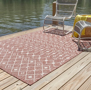Myflair Möbel & Accessoires, Myflair Möbel & Accessoires Teppich »Outdoor Crosses«, rechteckig, 4 mm Höhe, In- und Outdoor geeignet, ideal im Wohnzimmer & Schlafzimmer, Myflair Möbel & Accessoires Teppich »Outdoor Crosses Lagerräumung«, rechteckig, 4 mm Höhe, Flachgewebe, Rauten Muster, In- und Outdoor geeignet