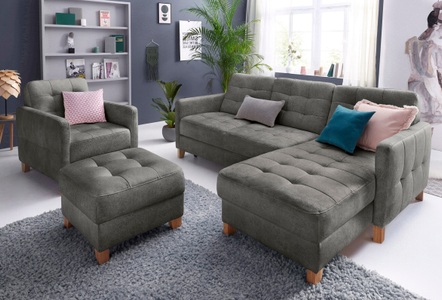 exxpo - sofa fashion, exxpo - sofa fashion Ecksofa, wahlweise mit Bettfunktion, exxpo - sofa fashion Ecksofa »Elio, kompakt und komfortabel, bequem und zeitloses Design, L-Form«, wahlweise mit Bettfunktion